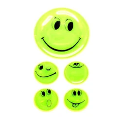 5 Autocollants Smiley Jaune Fluo Pour Enfant