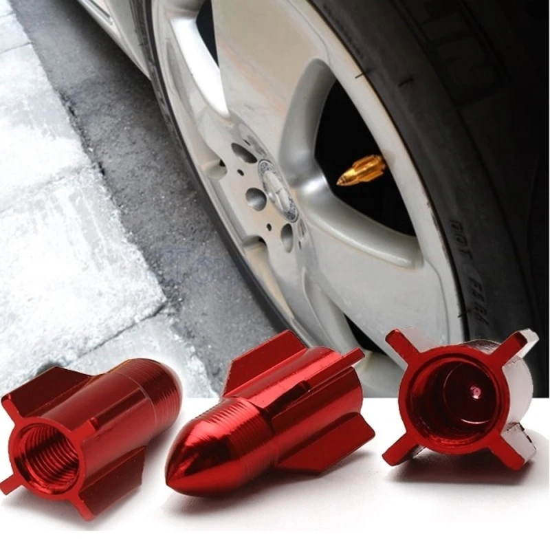 Bouchon De Valve Missile Doré En Aluminium - Par 4 4 Bouchon De Valve Missile Doré En Aluminium - Par 4 – Image 2