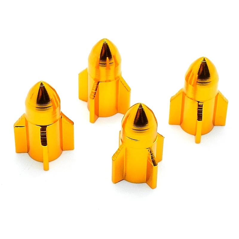 Bouchon De Valve Missile Doré En Aluminium - Par 4 6 Bouchon De Valve Missile Doré En Aluminium - Par 4 – Image 4