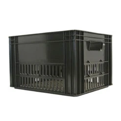 Caisse Plastique Noir Sur Porte-bagage Vélo - Large