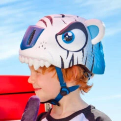 Casque Vélo Enfant Tigre Blanc Crazy Safety -Magasin De Vélos Zefal casque velo enfant tigre blanc crazy safety 2