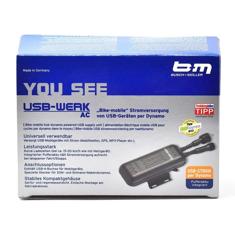 BUSCH & MULLER Chargeur Universel USB-Werk Sur Dynamo Batterie Tampon Intégrée 8 BUSCH & MULLER Chargeur Universel USB-Werk Sur Dynamo Batterie Tampon Intégrée – Image 6