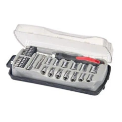 Silverline Coffret 28 Pièces Vissage, Douilles Et Poignée