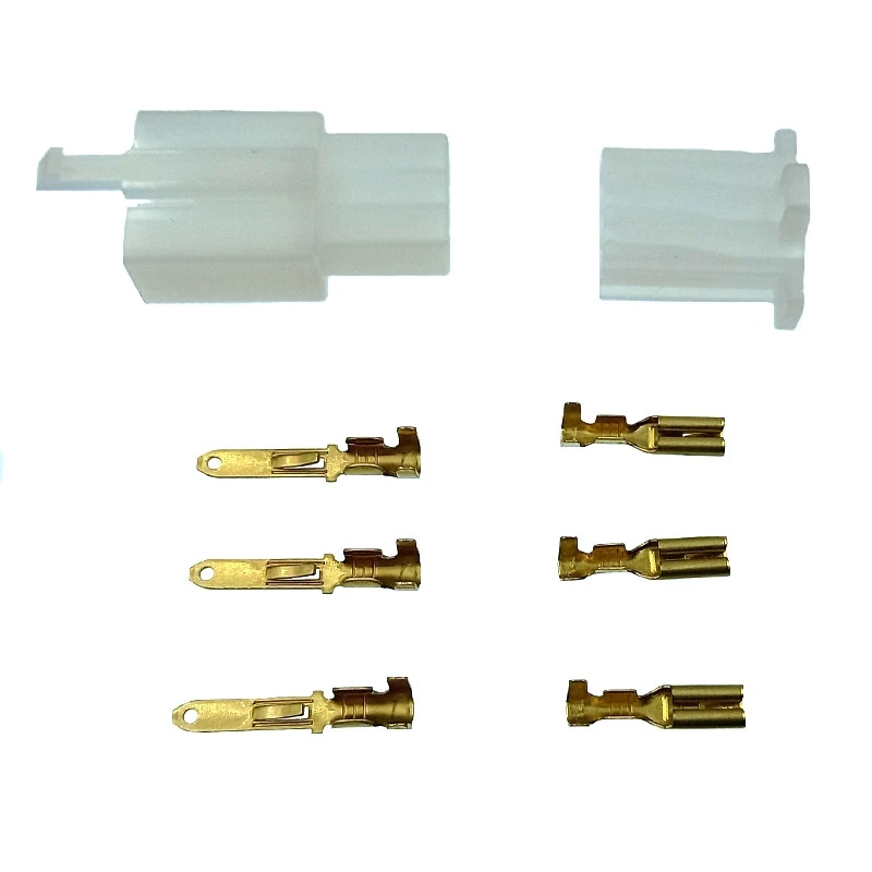 Connecteur Plastique 3 Fiches Male Et Femelle Avec Cosses 3 Connecteur Plastique 3 Fiches Male Et Femelle Avec Cosses