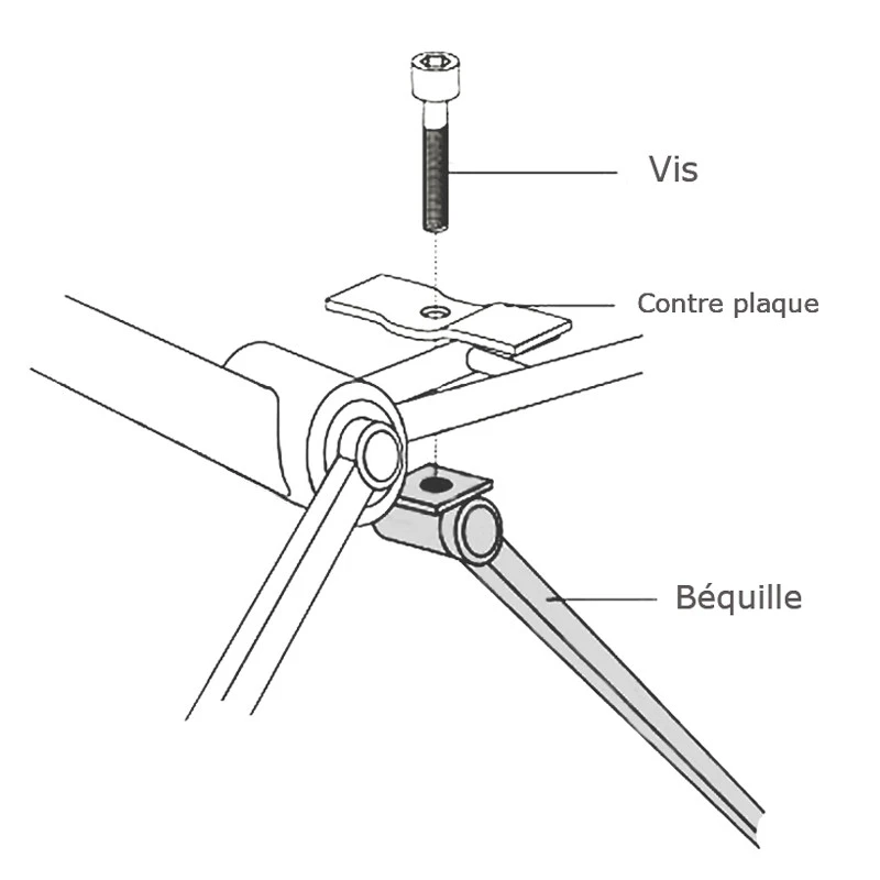 Contre Plaque Avec Vis Pour Béquille Centrale De Vélo 5 Contre Plaque Avec Vis Pour Béquille Centrale De Vélo – Image 3