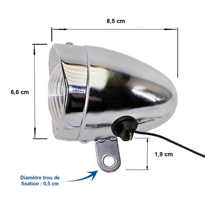 Feu Avant Dynamo Vintage Sur Fourche De Vélo 7 Feu Avant Dynamo Vintage Sur Fourche De Vélo – Image 5