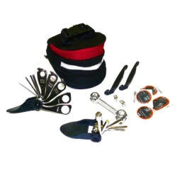 Kit Réparation Chambre Air Et Outils Vélo Dans Sacoche De Selle