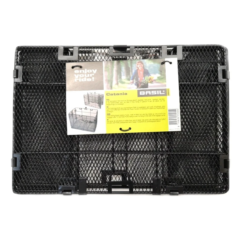 Panier Arrière Acier Nid Abeille BASIL CATANIA Noir Pliable 4 Panier Arrière Acier Nid Abeille BASIL CATANIA Noir Pliable – Image 2