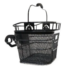 Panier Guidon Vélo Robuste En Acier Treillis Noir