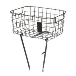 Panier Noir Robin 27L Sur Fourche Vélo Basil