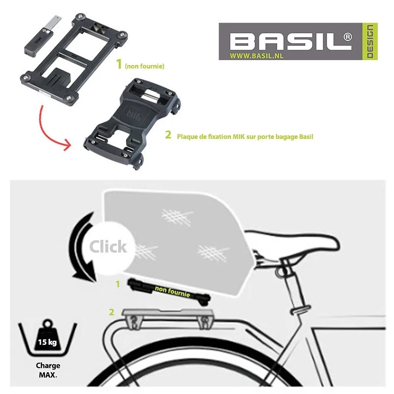 Plaque Adaptateur MIK Pour Accessoires Vélo Basil 7 Plaque Adaptateur MIK Pour Accessoires Vélo Basil – Image 5