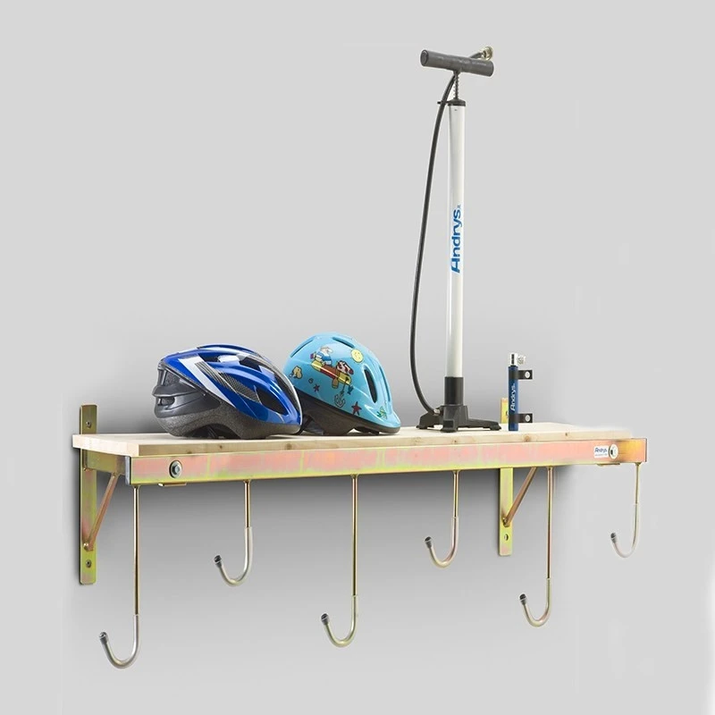 Porte-vélos Mural 6 Places Avec étagère 3 Porte-vélos Mural 6 Places Avec étagère