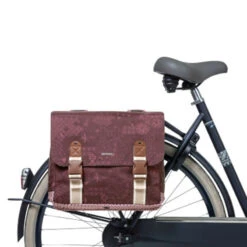 Sacoche Vélo Double Rouge Vintage 35L Boheme Basil -Magasin De Vélos Zefal sacoche velo double rouge vintage 35l boheme basil 4