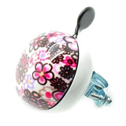 Sonnette DING DONG FLORALE Orange/Rouge -Magasin De Vélos Zefal sonnette ding dong florale orange rouge 2